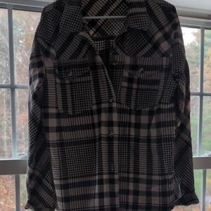 Promesa Black and Gray Plaid Button Down Shirt